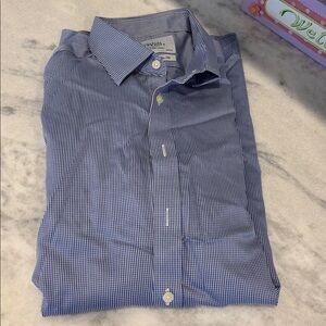 Charles Tyrwhitt Men's Blue Long-Sleeve Dress Shirt